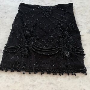 Elegant Black Beaded Skirt